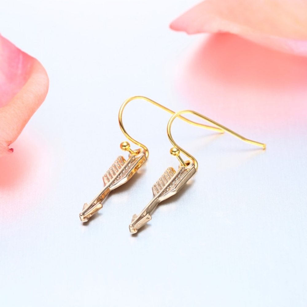 Boho Gold Arrow Aztec One Direction Drop Earrings - Picture 2 of 4